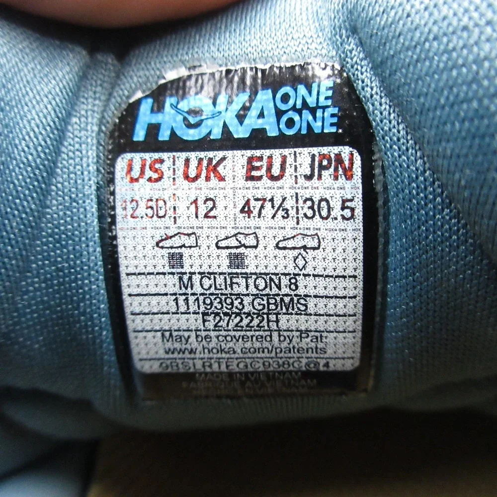 Hoka One One Sneakers Mens Size 12.5 D US Blue Clifton 8 Running Shoes Trainers